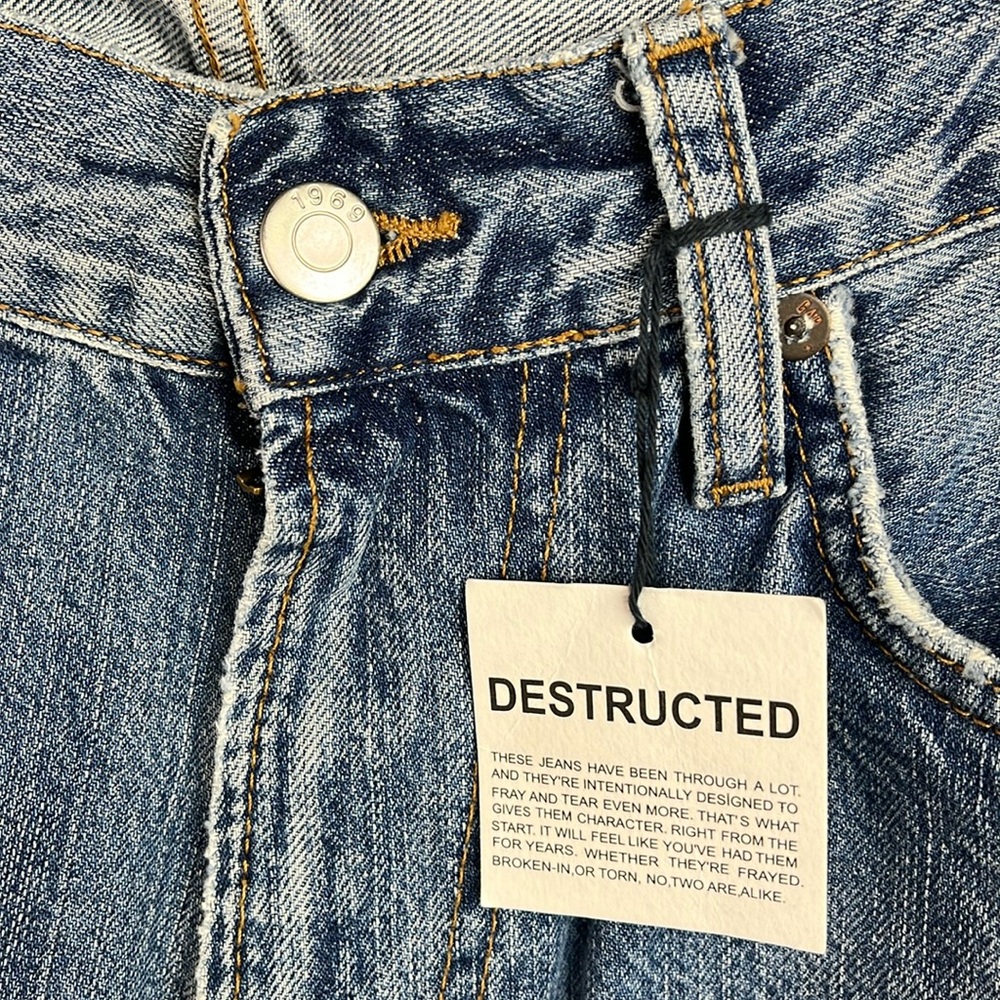 GAP 1969 BOOT CUT JEANS  DESTRUCTED Men’s 36x30 NWT - Picture 4 of 15